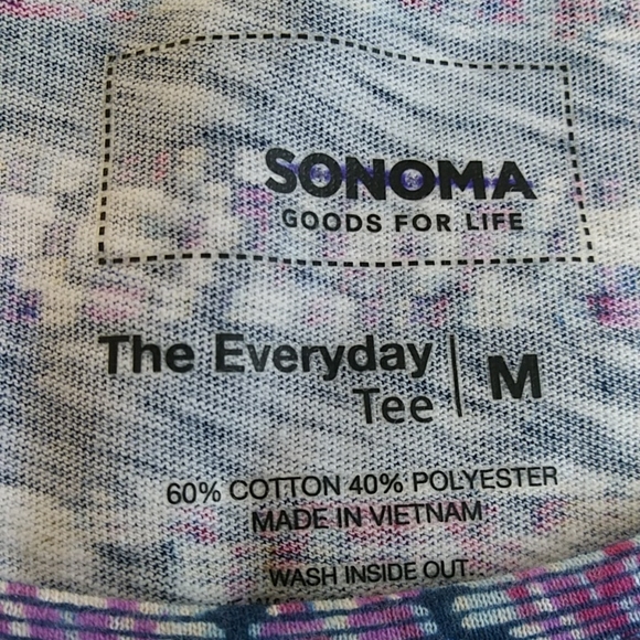 Sonoma The Everyday Tee Long Sleeve Shirt M Purple Blue - Picture 2 of 11